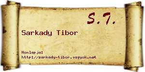 Sarkady Tibor névjegykártya